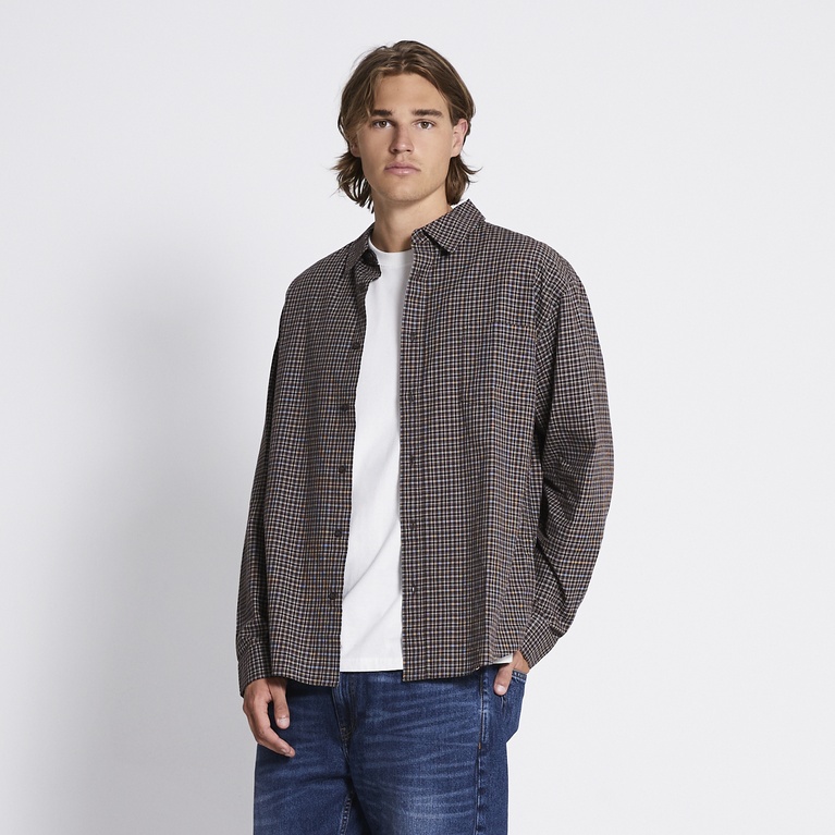 Boxy check shirt "Chicago" Brown